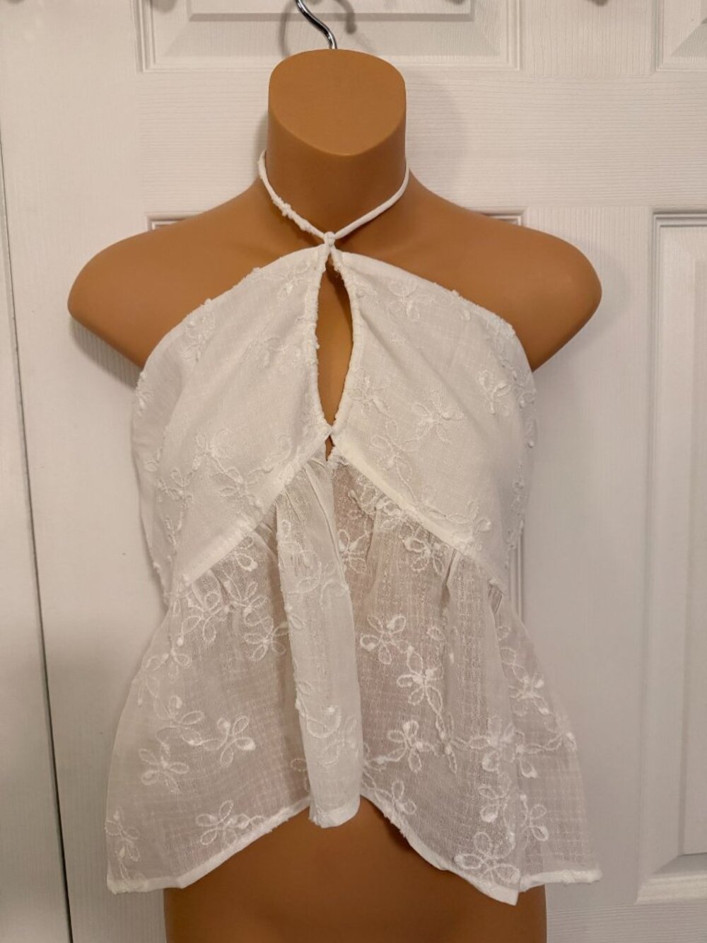 NWT Princess Polly White Boho Sheer Crop Top Size 10
